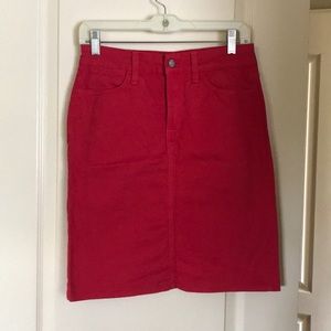 Red NYDJ denim skirt